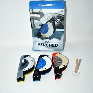 Sur La Table Genuine Fred Perched Bird Sponges, Set of 3 with Suction Cup, Woode